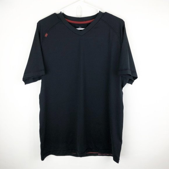 Rhone Black Short Sleeve V Neck Shirt 
